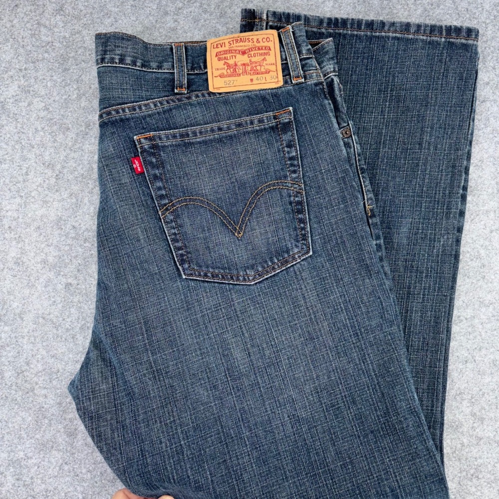 Levis 527 Low Boot Cut Jeans Mens 40x30 Blue Denim 100% Cotton Medium Wash Y2K